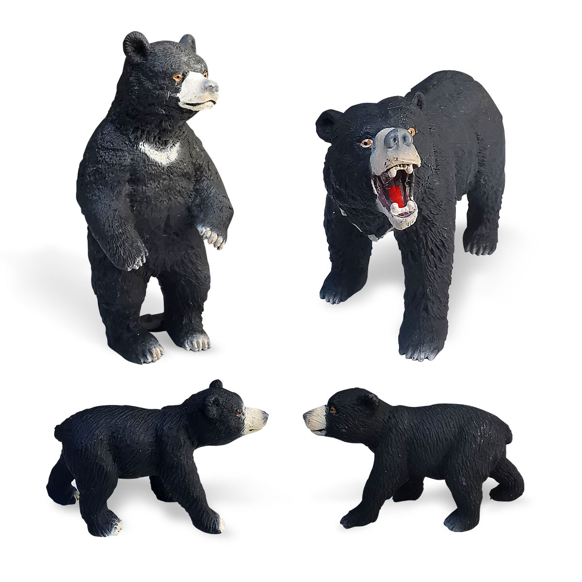 跨境仿真野生动物亚洲黑熊模型儿童科教认知狗熊桌面手办摆件玩具