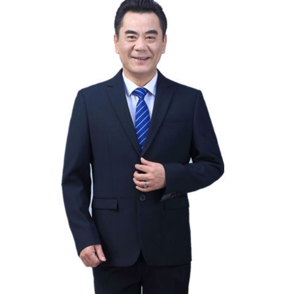 中老年男士西服套装爸爸休闲商务婚宴西装男职业正装西服套装男