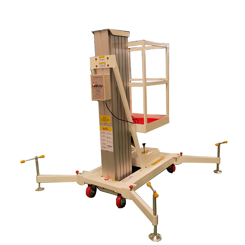 厂家供应移动式双桅铝合金升降机 轻型10米高空作业维修平台