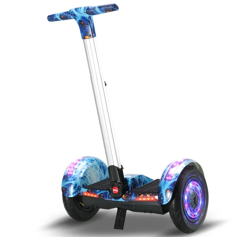 a8儿童8-12岁代步车女孩智能体感平行车带扶手10寸平衡车成人带杆