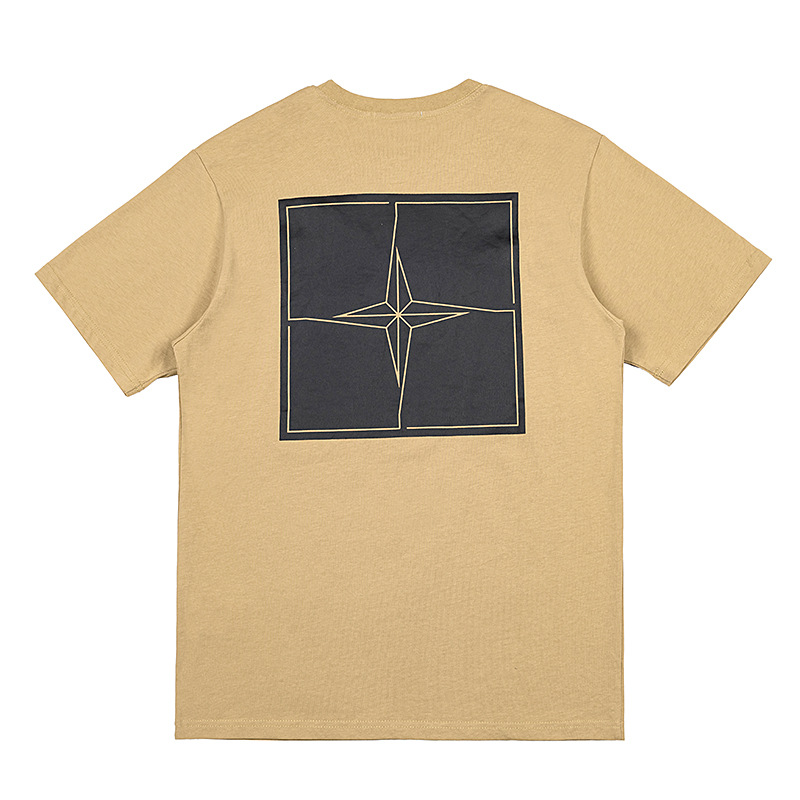 knd stone 2023跨境款短袖 男生 简约印花t恤衫 宽松棉质t-shirt-阿里