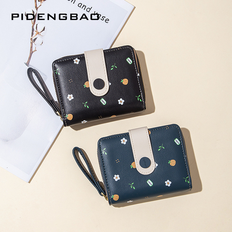 2023 Cross-Border New Ladies' Purse Short Girls' Card Holder Wholesale Student Zipper Coin Purse Purse