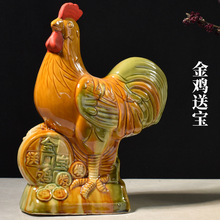 D61H批发纯陶瓷器鸡摆件大号生肖金鸡公鸡工艺品家居风水装饰品小
