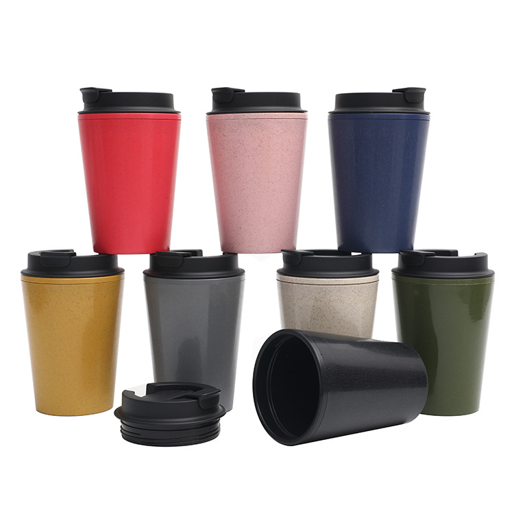 New Factory Wholesale Cross-Border European and American Double Wall Water Bottle Mini-Portable Small Straw Fashion Simple Car Coffee Cup