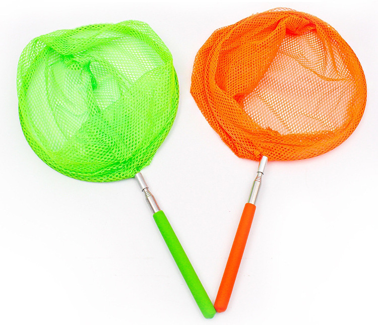 儿童不锈钢伸缩渔网捕虫蝴蝶小鱼小虾网捞鱼网兜86cm儿童玩具现货