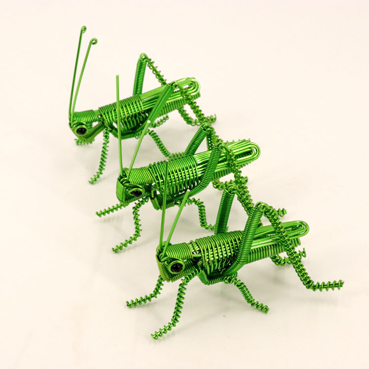 铝线手工艺品昆虫蚂蚱蚱蜢草蜢蚂蚱蝗虫金属丝编工艺儿童礼物摆件