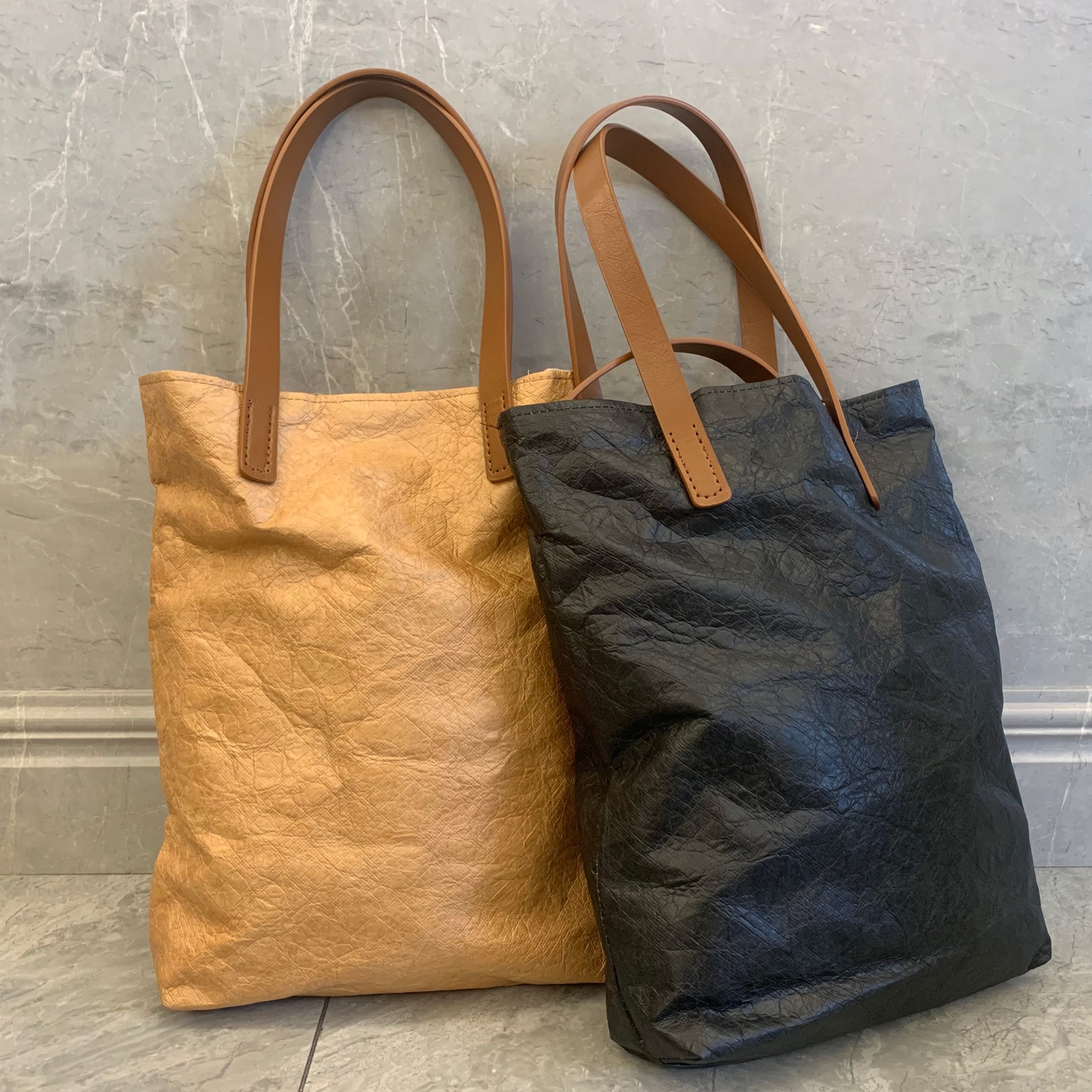 定制杜邦纸袋新款单肩复古购物袋防水休闲手提杜邦纸袋定做logo