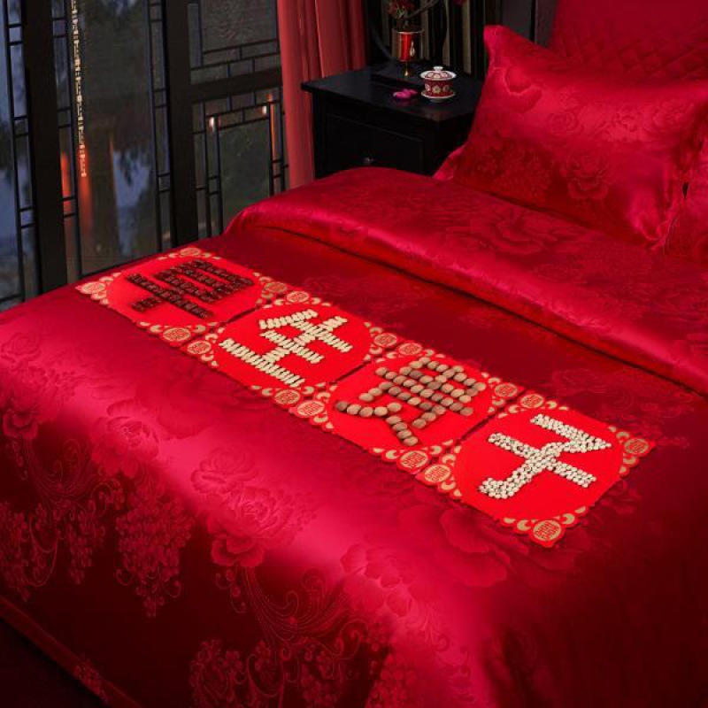 早生贵子婚床模具婚礼婚房喜字压床模型装饰布置婚庆用品