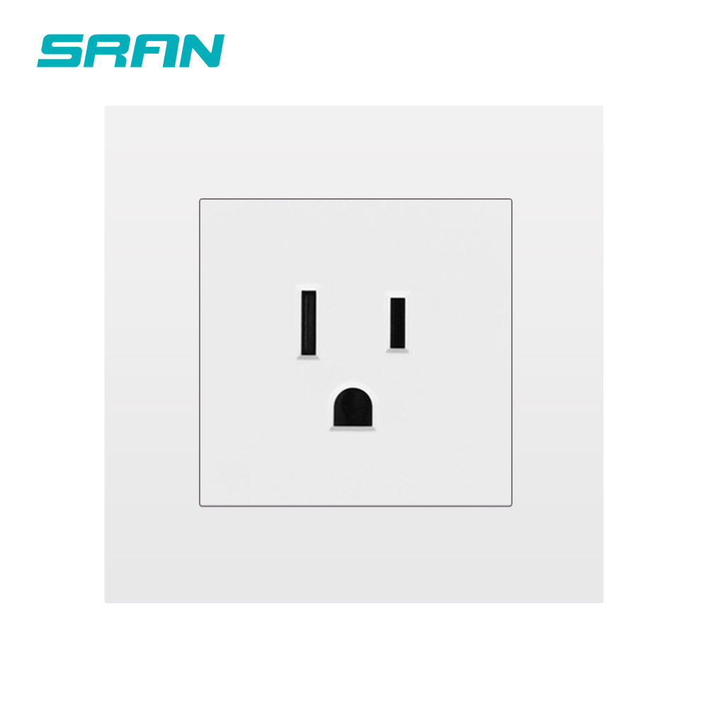 86型110v美规墙壁电源插座台湾5-15r美标15a美式三孔暗装开关插座