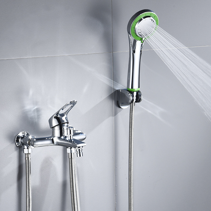 全铜淋浴龙头混水卫生间明装 冷热水龙头 浴室暗装三联浴缸龙头