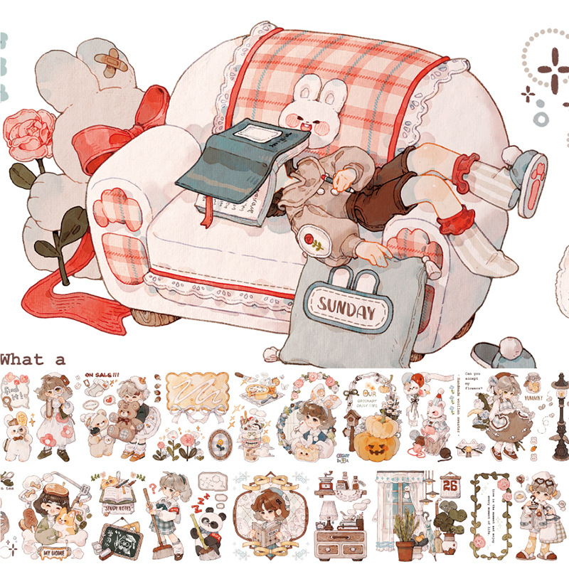 新七天x黄皮桑 第10弹 手帐手账胶卷和纸胶带贴纸长循环美好假期