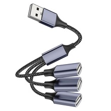 USB一拖三延长线HUB公转Type-c拓展坞硬盘电脑打印机U盘鼠标键盘
