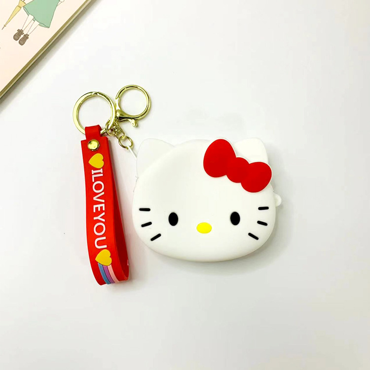 Cross-Border New Arrival Silicone Coin Purse Cute Cartoon Storage Bag Zipper Wallet Storage Earphone Jewelry Pendant Bag