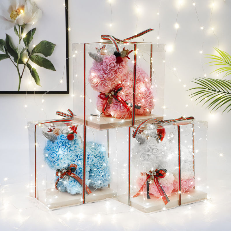 永生花独角兽永生花pe玫瑰花礼盒母亲节520情人节生日礼物送女友