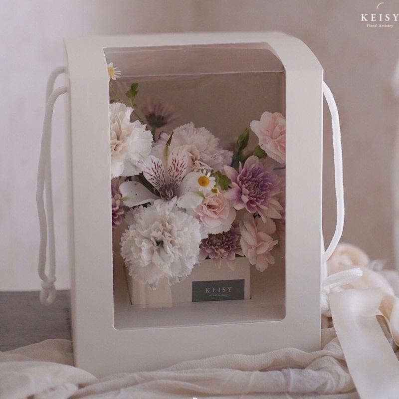 New Goddess Festival New Window Portable Box PVC Transparent Window Flower Box Valentine's Day Bouquet Gift Box Wholesale