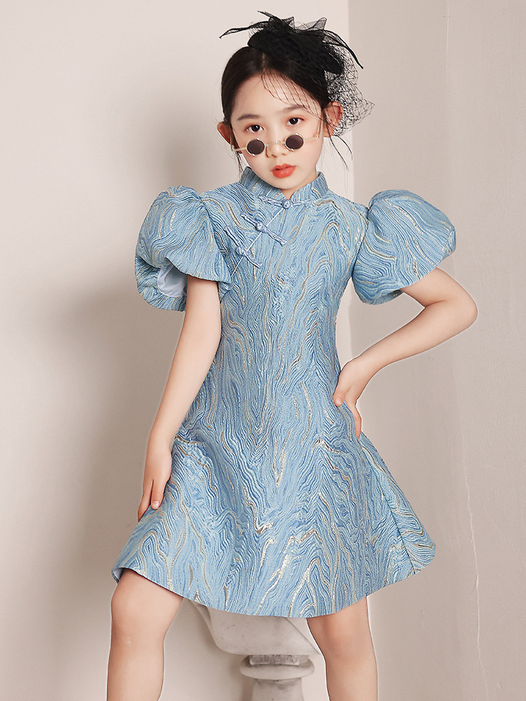 女童晚礼服旗袍连衣裙儿童生日走秀小女孩公主裙主持人演出服夏季