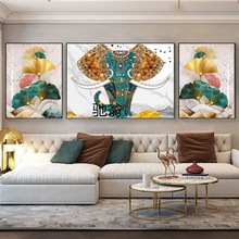颗n美式风格客厅装饰画欧式简欧大象挂画大气沙发背景墙画壁画三