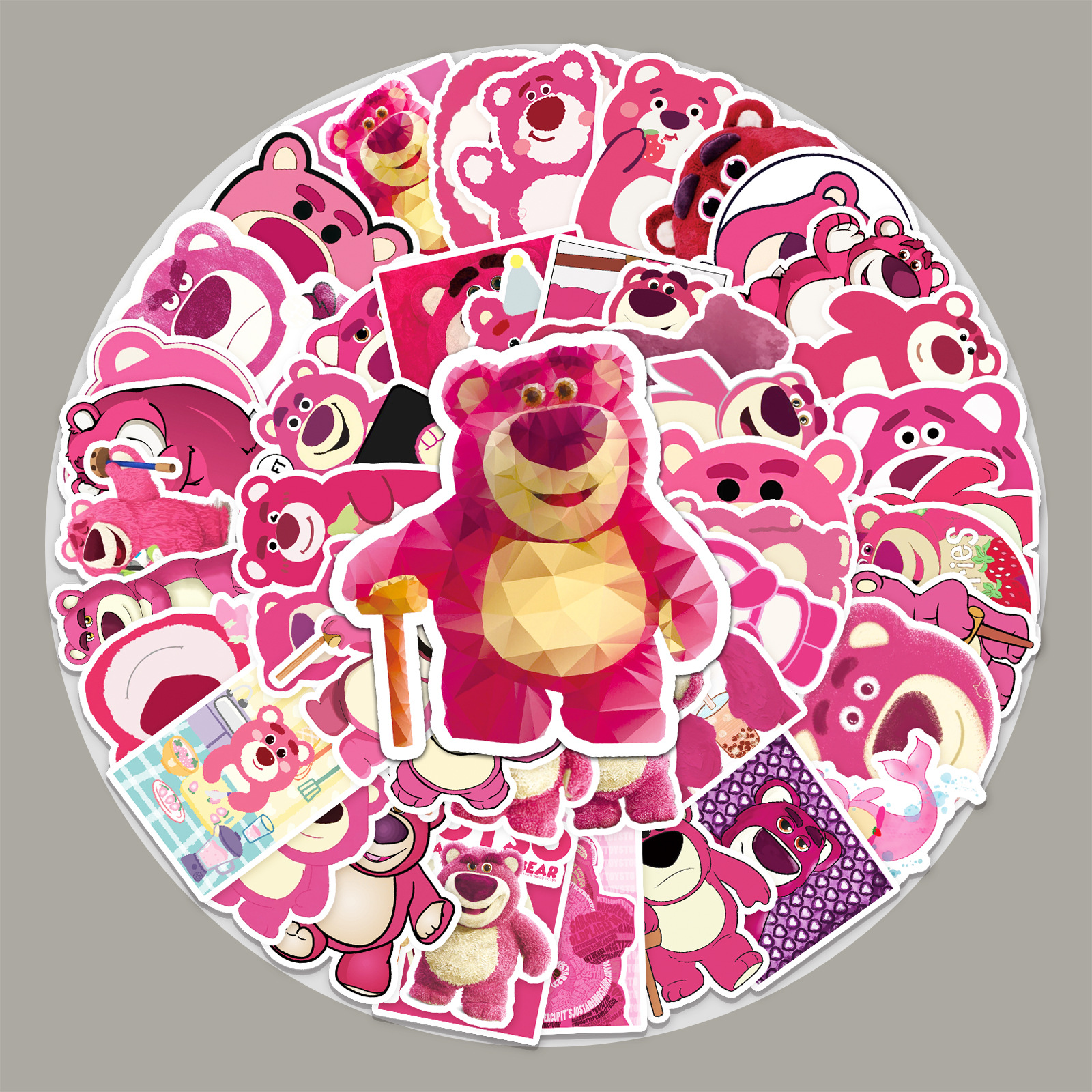 50张草莓熊涂鸦贴纸 个性跨境卡通儿童动画贴纸diy滑板行李箱贴纸