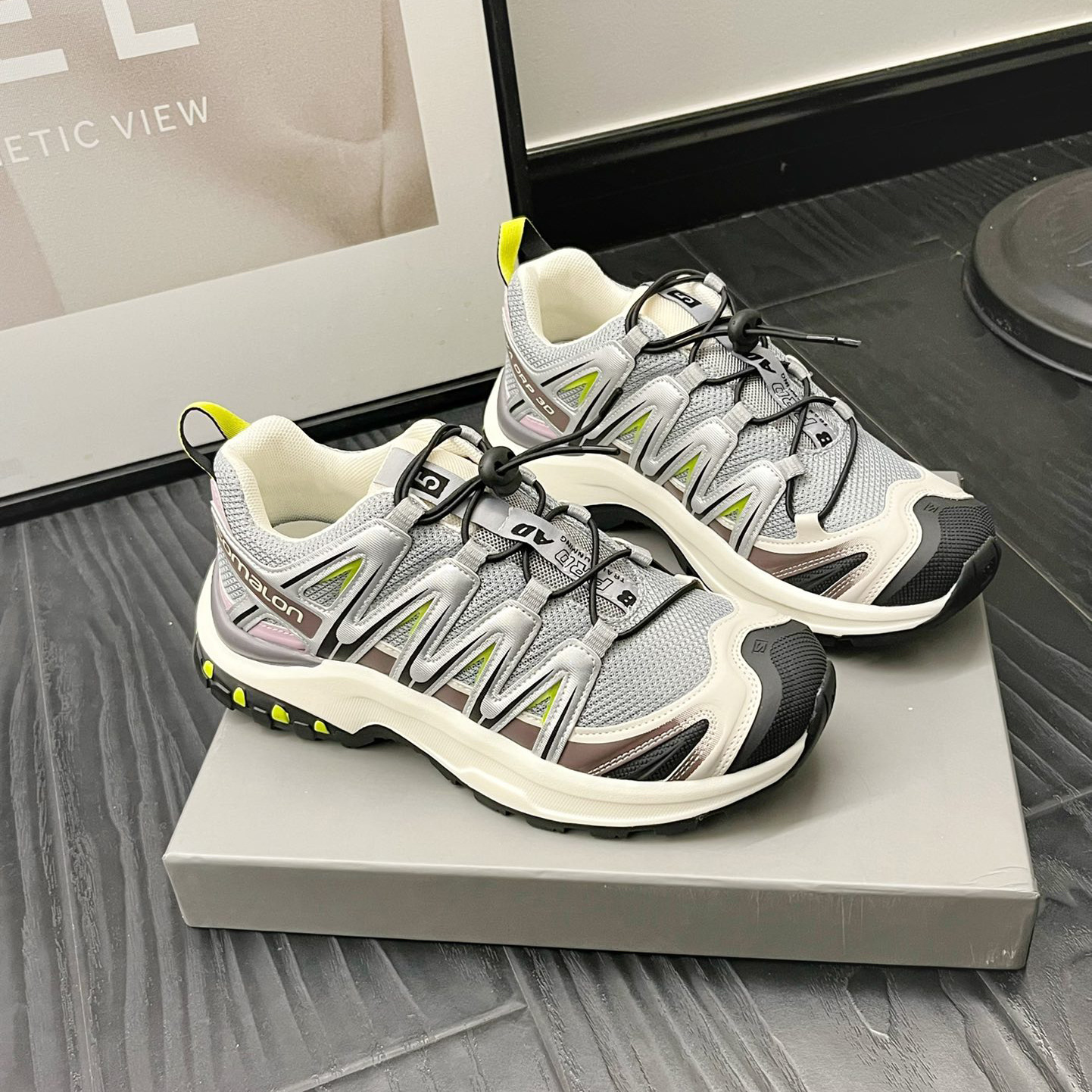 萨洛蒙爆款运动鞋女2023夏新款真皮户外登山休闲百搭老爹鞋徒步鞋