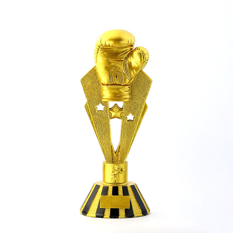 wanyuexin 2019 new boxing glove trophy campus competition award trophy resin crafts