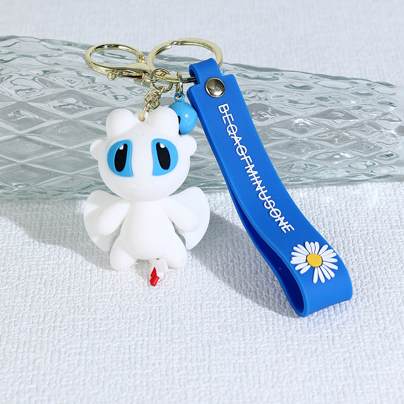 Cartoon Japanese Funny Little Flying Dragon Silicone Doll Keychain Pendant Cute Couple Bags Car Pendant Gift