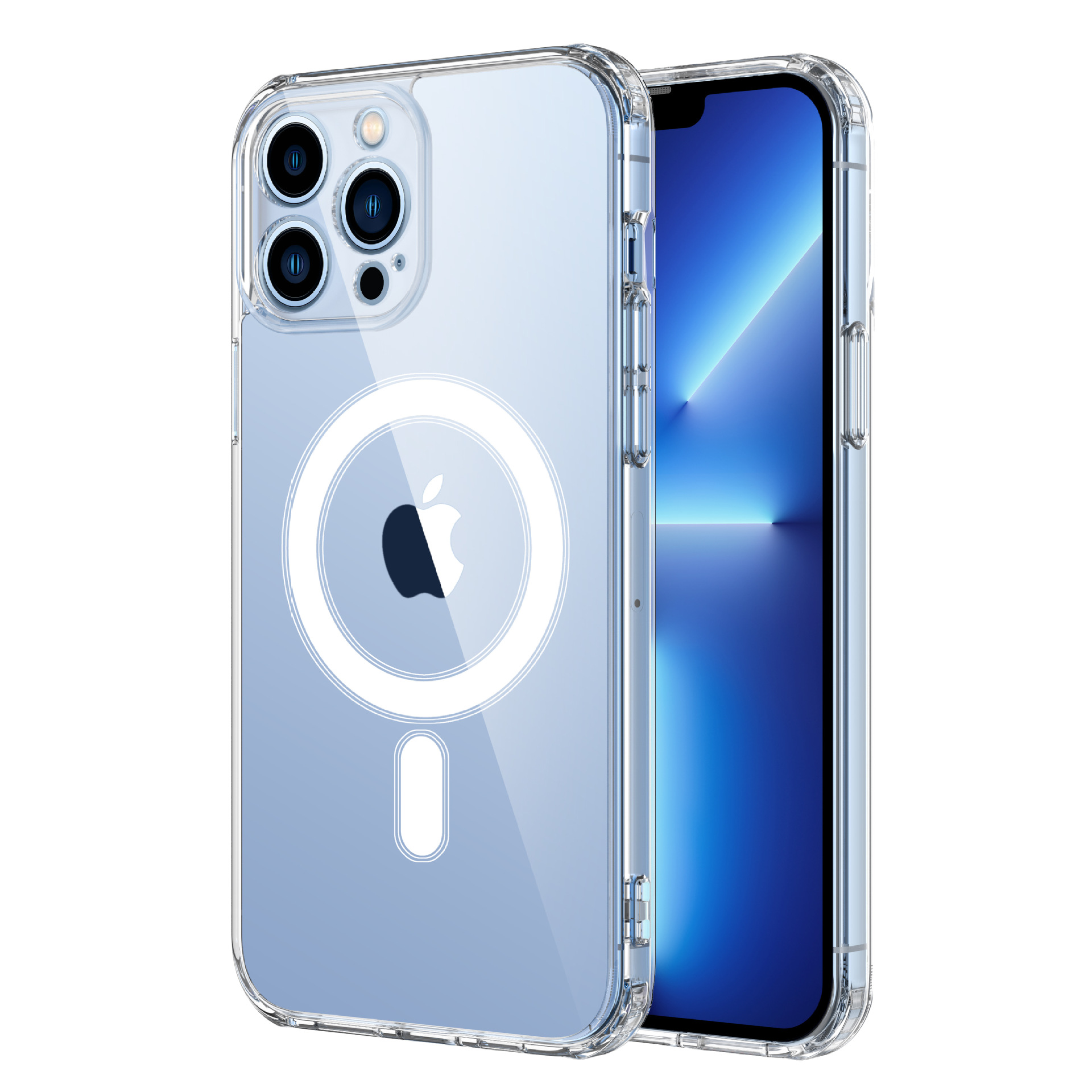 适用magsafe磁吸手机壳iphone15pro二合一外防摔精孔无线充保护套