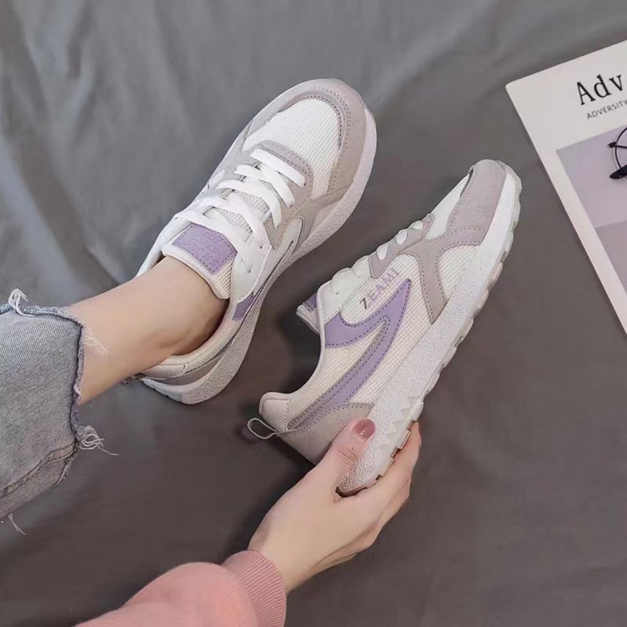 真皮阿甘鞋2021夏季新款百搭休闲金瑞康女鞋老爹鞋运动小蛮腰鞋子