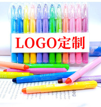 厂家外贸定制LOGO固体荧光棒彩色重点划线学生标记号马克笔套装