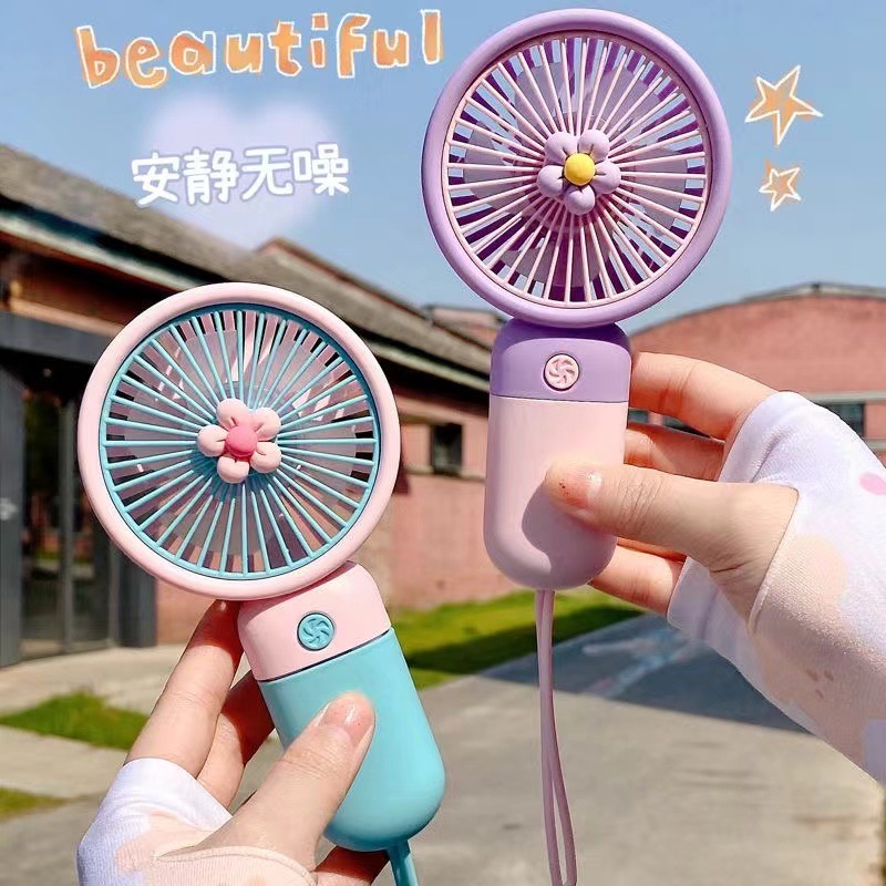 New Creative Small Handheld Fan Cute Candy Color Mobile Phone Holder Portable Student Gift Charging Fan Manufacturer