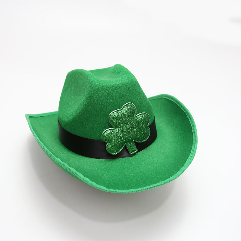 Zilin Cross-Border Amazon New St Patrick Green Top Hat Irish Festival Party Clover Hat