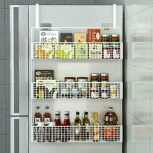 冰箱置物架侧面边收纳架厨房用品多层保鲜膜调料瓶免打孔侧壁挂架