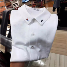 现货新款经典儿童小汽车领刺绣T恤内搭白色衬衫FXZ