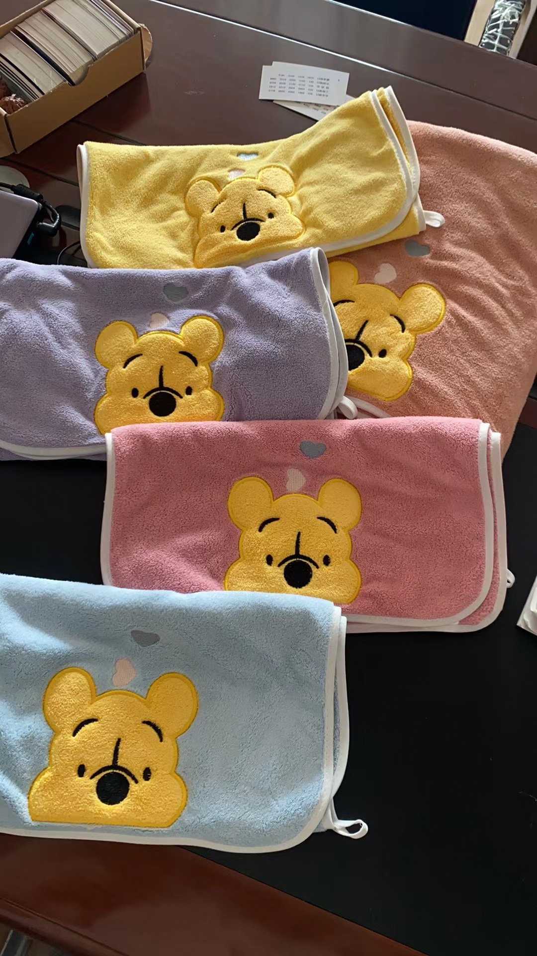 Cartoon Embroidered Coral Velvet Pooh Bear Towel Bath Towel Cover Towel Soft Absorbent Couple Face Towel Household Bath Towel