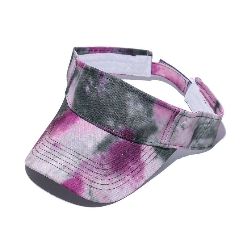 European and American Foreign Trade Amazon New Ink Sun Hat Sports Sun Protection Hat Men and Women Tie-Dye Topless Hat Cross-Border