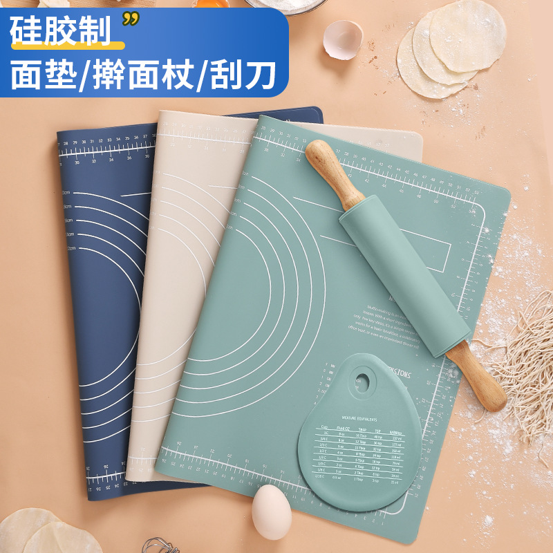 日本硅胶计量揉面垫家用擀面板大号加厚食品级防滑不沾底烘焙工具