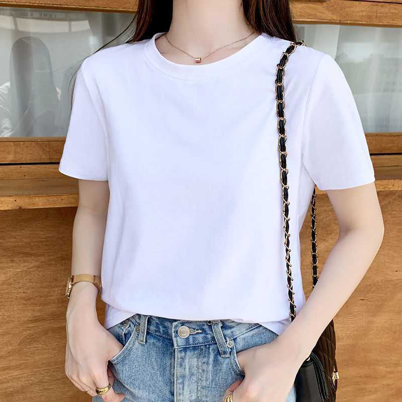 宽松短袖韩版t恤女内搭小衫棉质白色上衣女体恤2022新款春夏ins潮