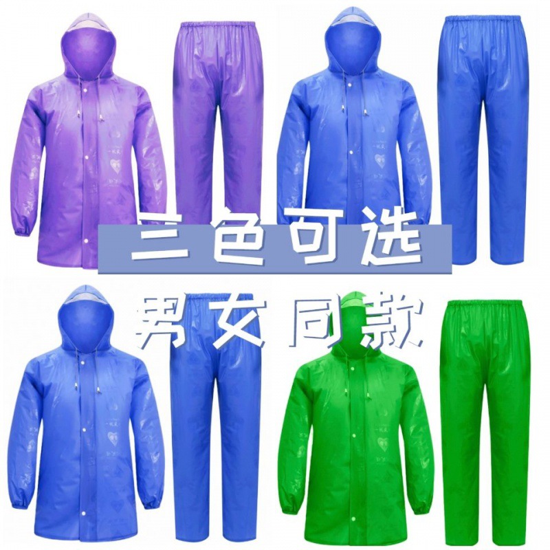 Wholesale Thickened Raincoat Rainproof Men's Single Adult Outdoor Work Split Rain Pants Suit Factory