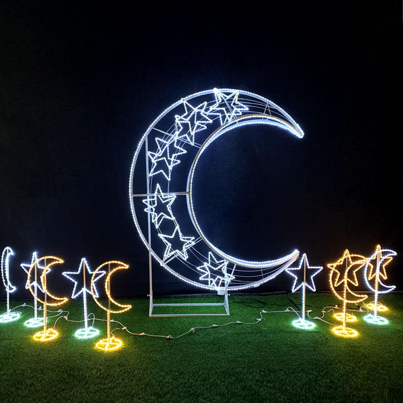 户外中秋景观夜游led灯光节造型灯 发光月亮公园广场 灯光秀 亮化