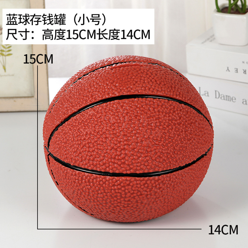 Factory Wholesale Basketball Football Coin Bank Vinyl Drop-Resistant Children Saving Box Student Gift Creative Home Decoration