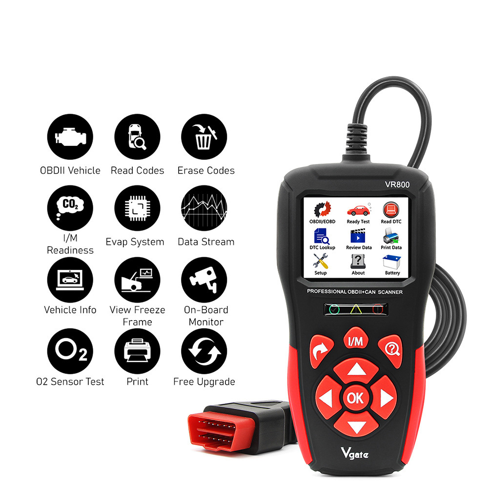 汽车发动机故障检测仪诊断仪vr800 obd2 scanner diag