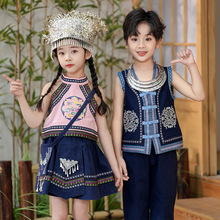 男女中小学生合唱泼水节表演服三月三广西壮族民族服装中国风班服