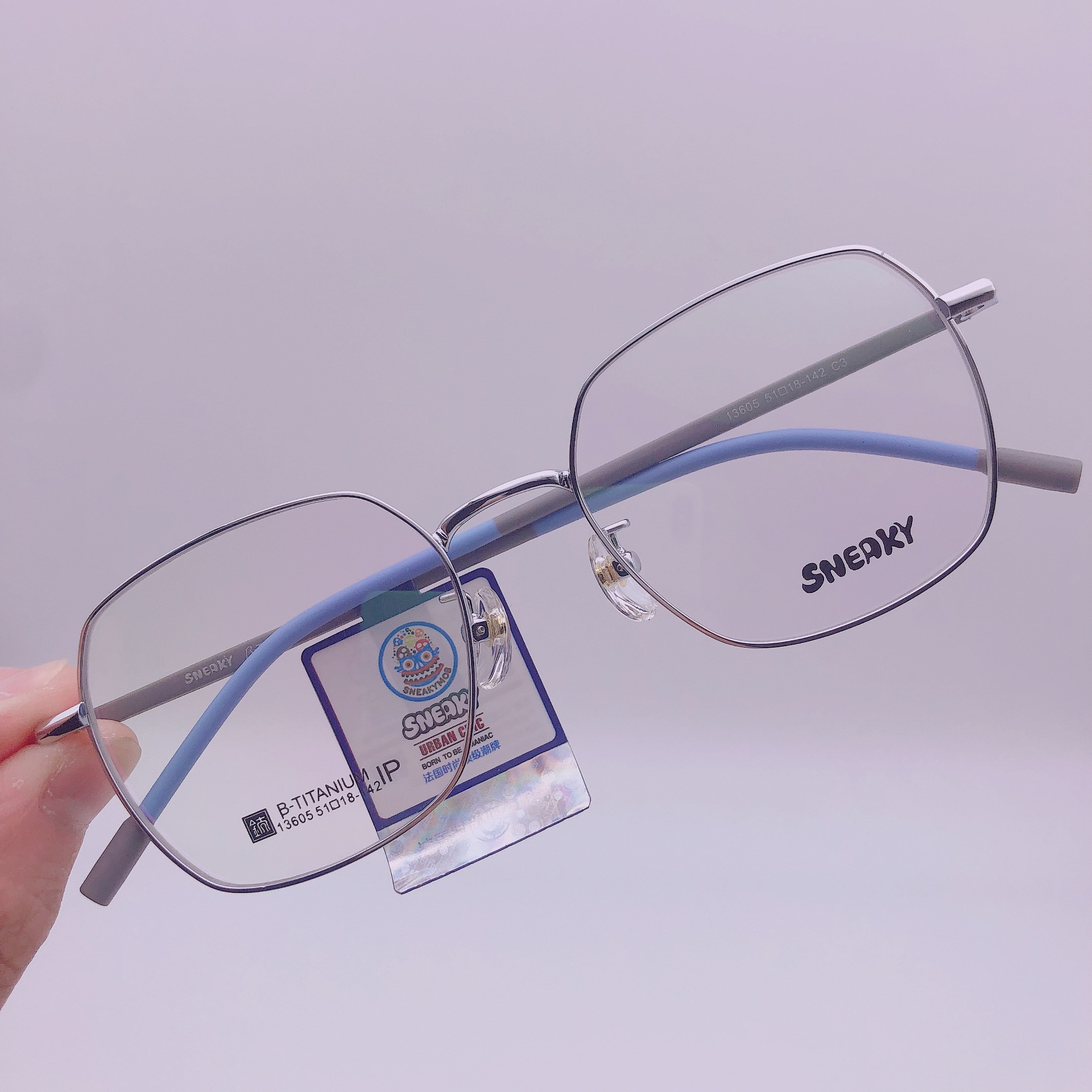 sneaky 时尚复古半钛超轻眼镜框架 男女潮近视架不夹脸佩戴舒适