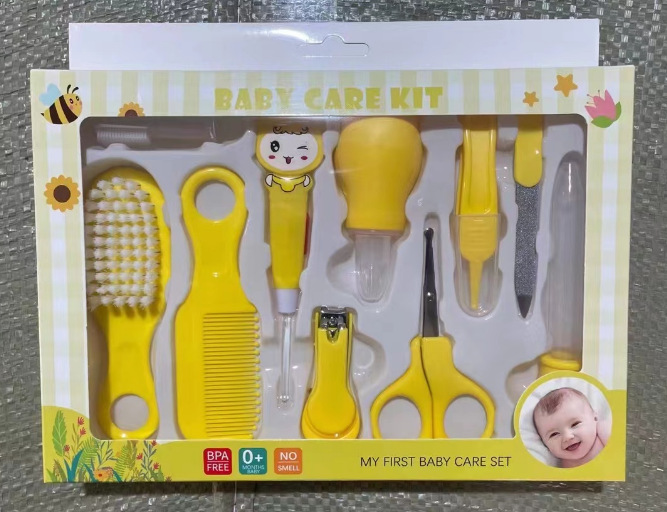 Maternal and Child Supplies Wholesale Baby Care Gift Box Children's Nail Clippers Baby Earpick Care 10-Piece Set