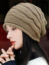 秋冬帽子女保暖洋气时尚百搭针织冷帽2023新款堆堆帽头巾包头帽女