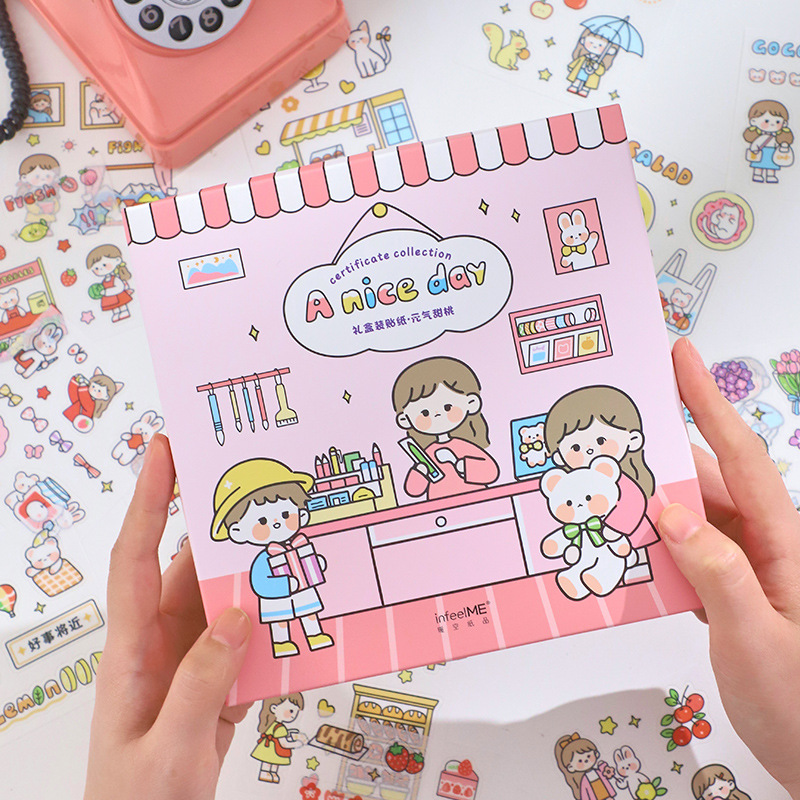 网红套装ins风便利贴套装贴纸手账装饰小图案可爱卡通少女心透明