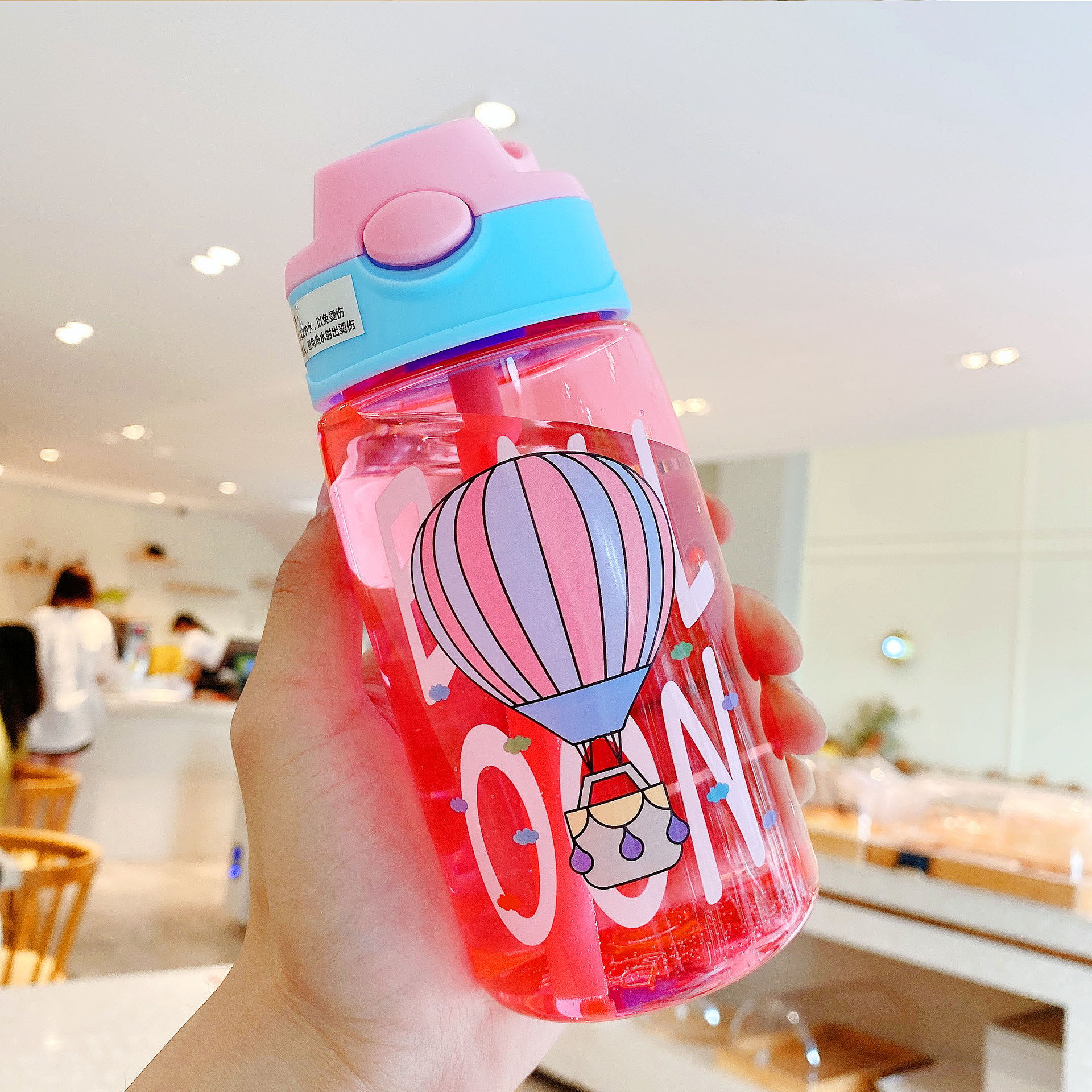 Handsome Children's Straw Cup Plastic Drop-Resistant Portable Water Cup High-Looking Cartoon Cute High-Looking Leak-Proof Cup