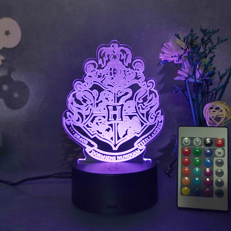 哈利波特系列3d小夜灯led触摸遥控七彩台灯usb亚克力礼品灯定制