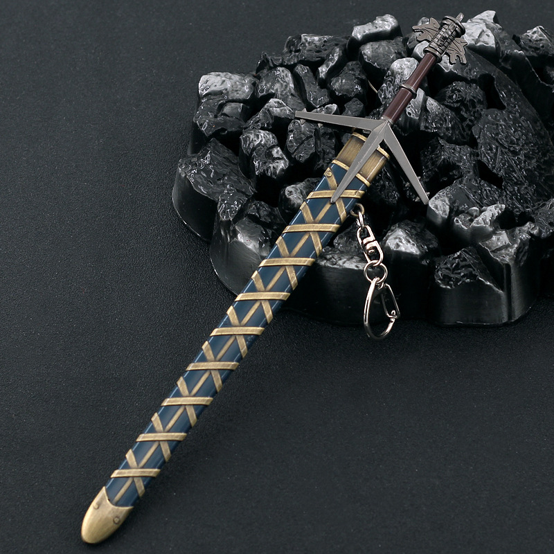 巫师3游戏周边湖女之剑22cm带鞘武器模型全金属工艺品