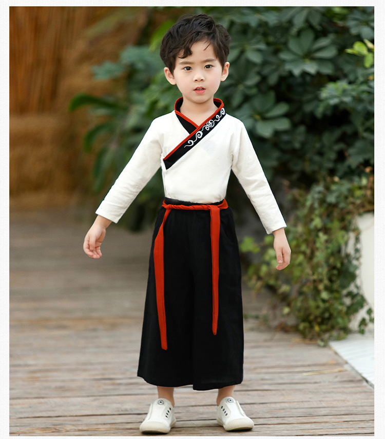 男童汉服中国风唐装过年新衣服小男孩古风套装时尚国学演出服