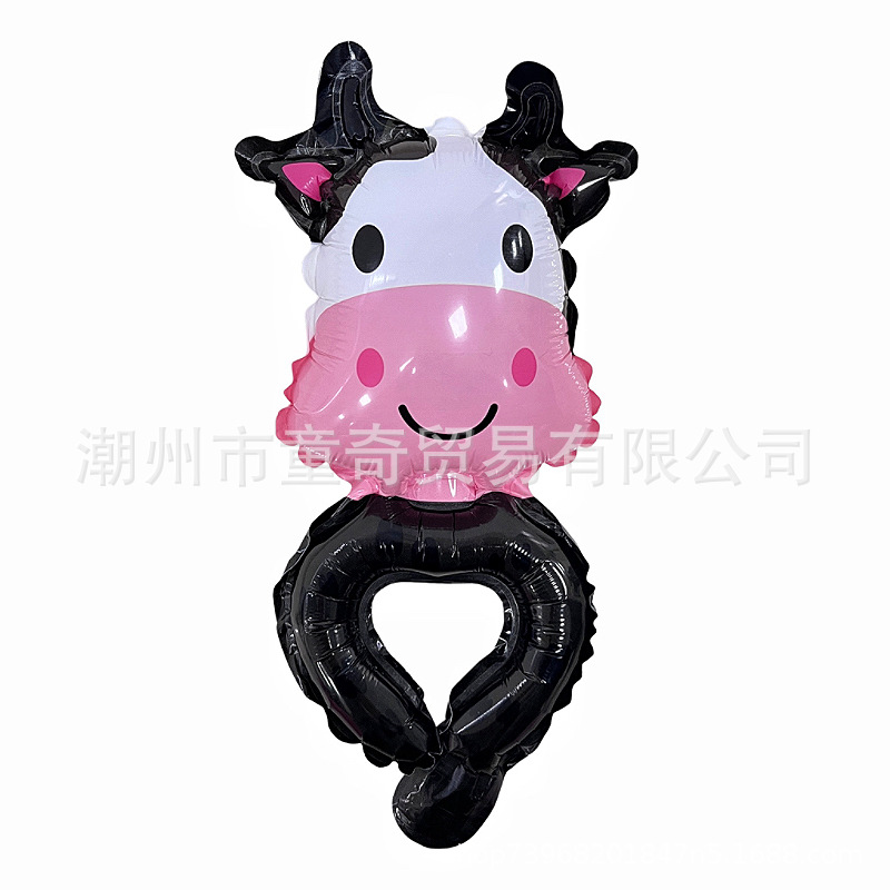 Factory Direct Sales Stall Balloon Wrist Bracelet Cartoon Cute Aluminum Film Balloon WeChat Scan Code Activity Balloon Wholesale